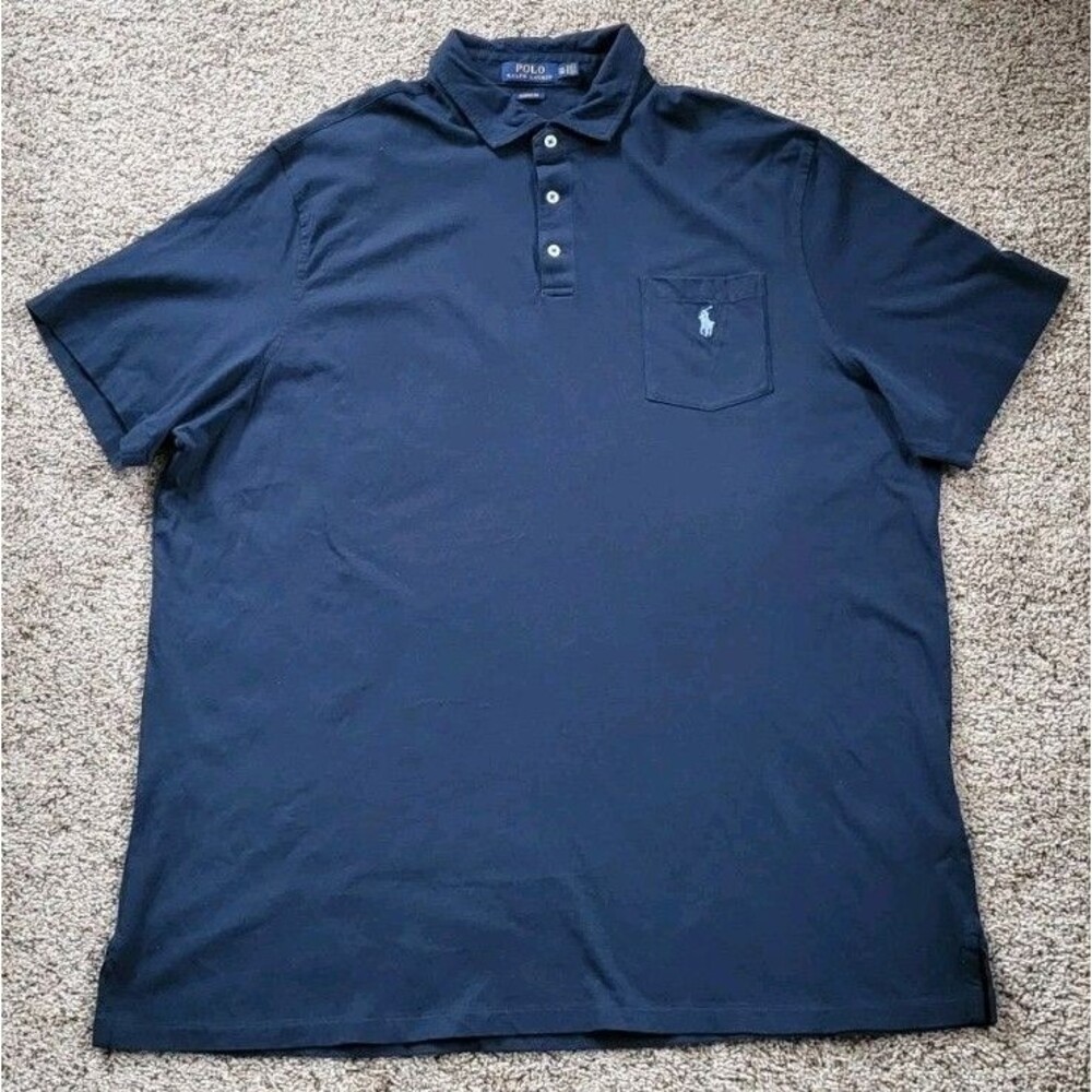 Ralph Lauren POLO Classic Fit Soft Cotton Shirt Men's 2XL XXL Navy Blue